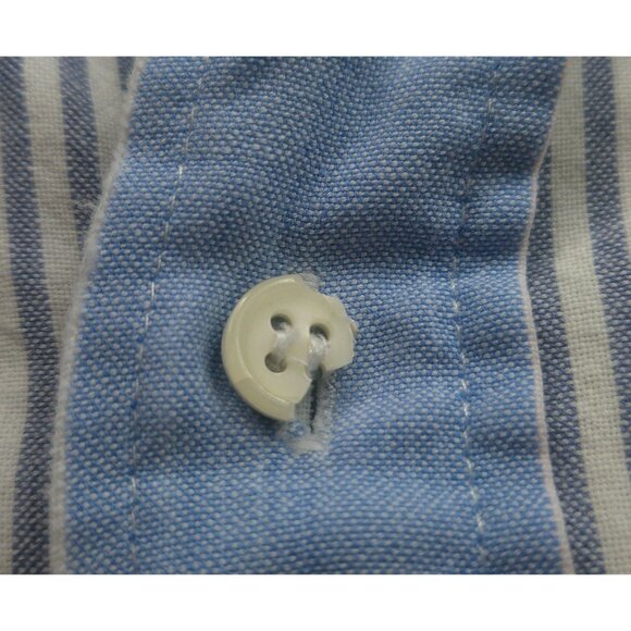 Steeplechase Shirt Men's L Blue White Striped Button-Down Causal *Read Preppy - Picture 9 of 14